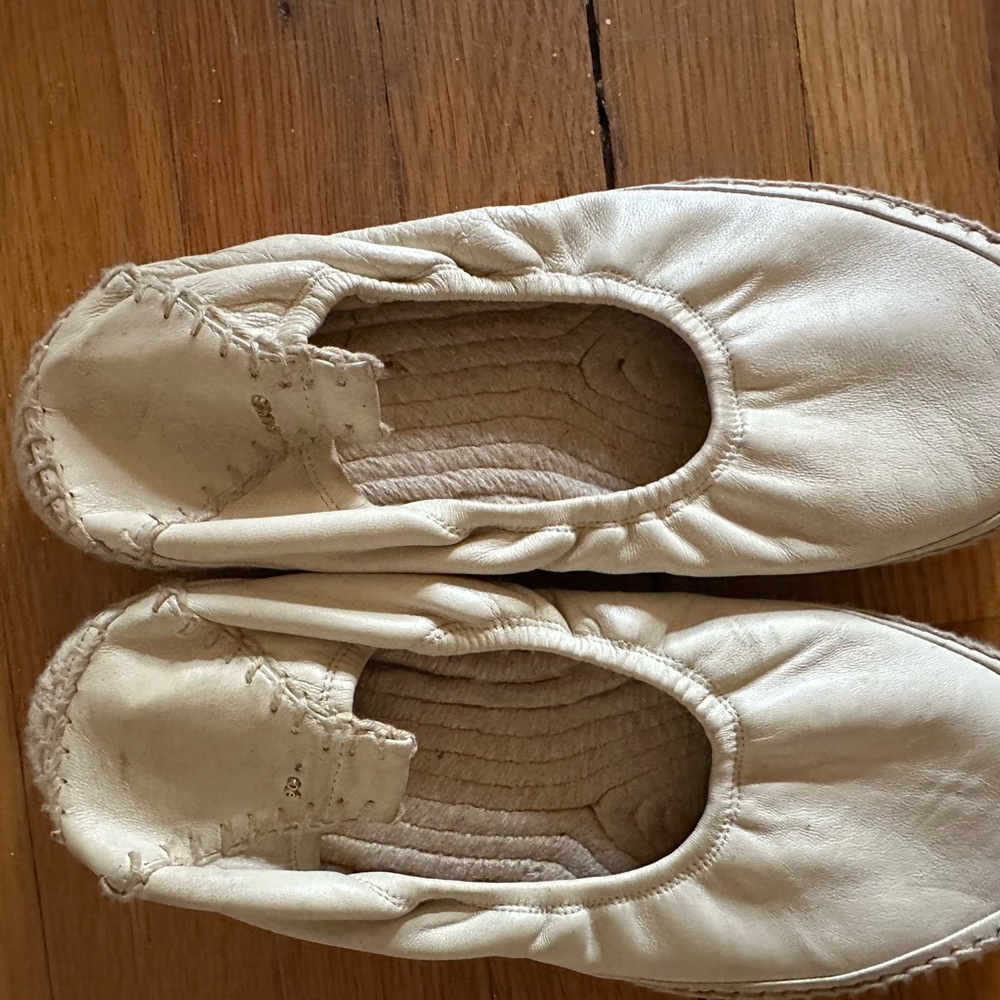 Chloe “Lucinda” White Leather Espadrilles - Picture 3 of 7